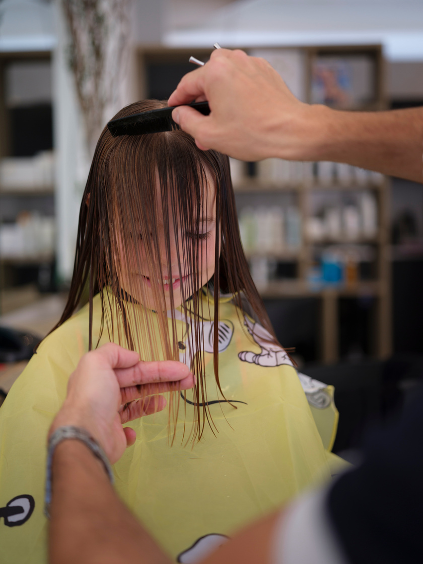 Girl at hairdresser